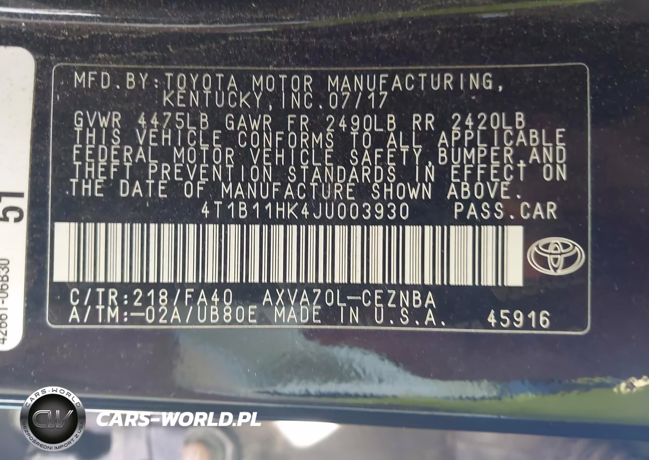 2018 Toyota Camry Le VIN:4T1B11HK4JU003930 - 9
