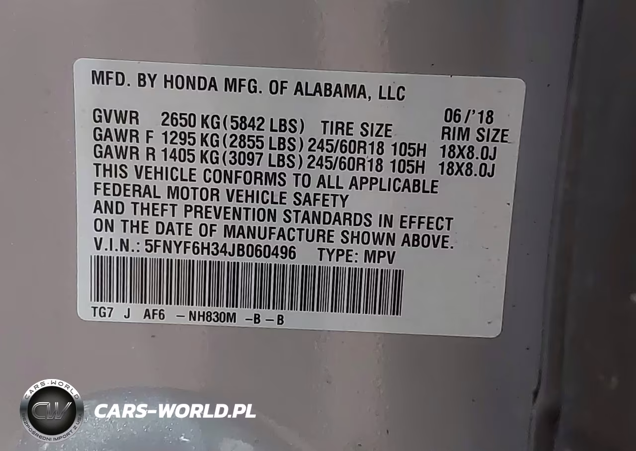 2018 Honda Pilot Ex VIN:5FNYF6H34JB060496 - 9