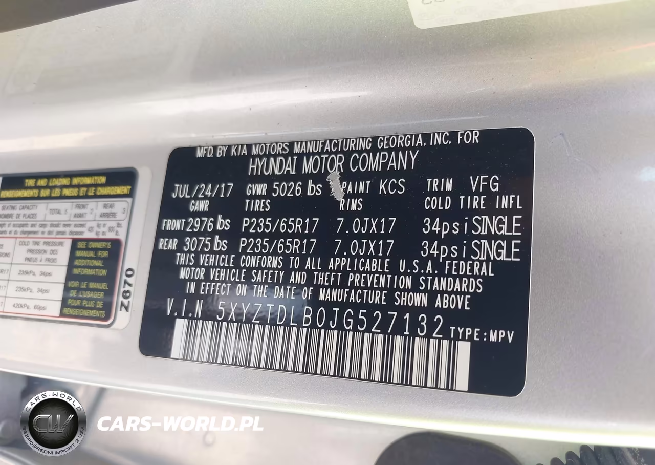 2018 Hyundai Santa Fe Sport 2.4L VIN:5XYZTDLB0JG527132 - 9
