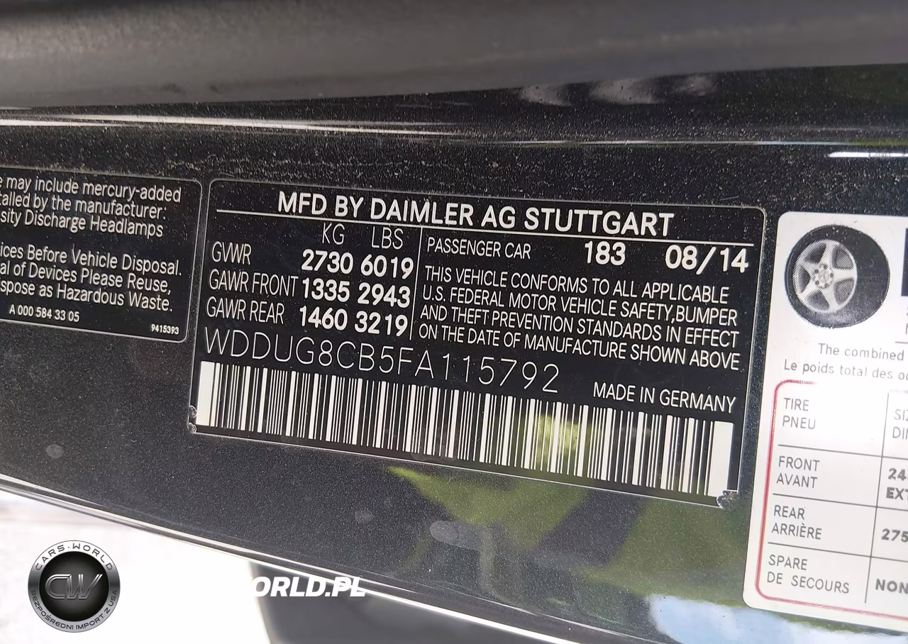 2015 Mercedes-Benz S 550 VIN:WDDUG8CB5FA115792 - 9