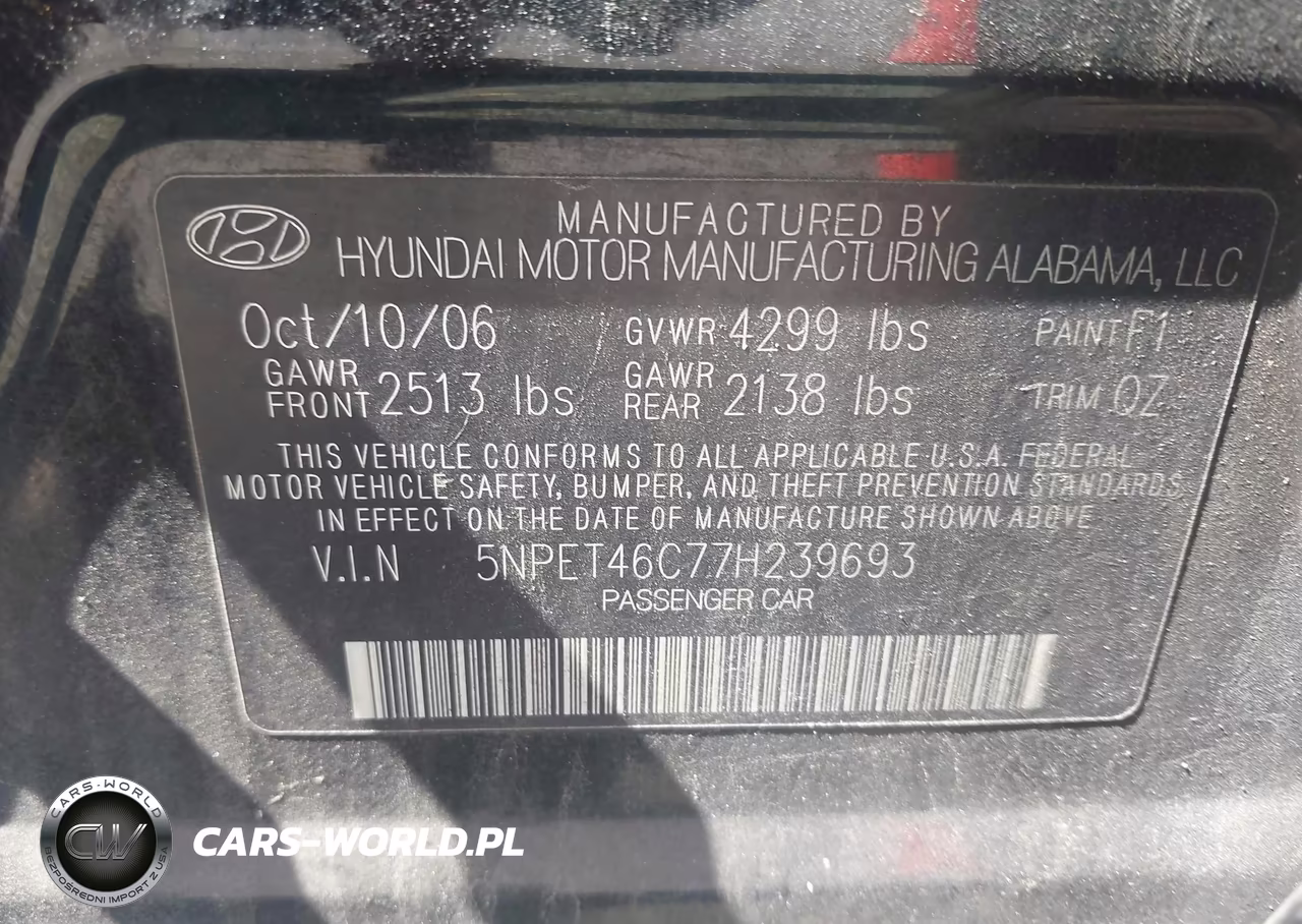 2007 Hyundai Sonata Gls-Gls W-Xm VIN:5NPET46C77H239693 - 9