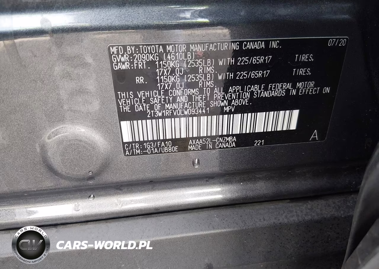 2020 Toyota Rav4 Xle VIN:2T3W1RFV0LW093441 - 9