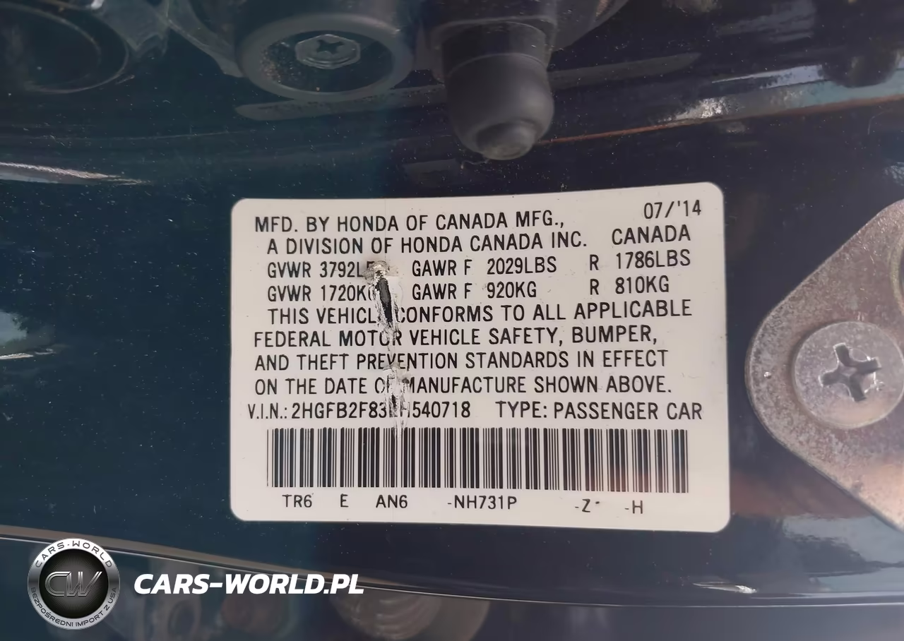 2014 Honda Civic Ex VIN:2HGFB2F83EH540718 - 9