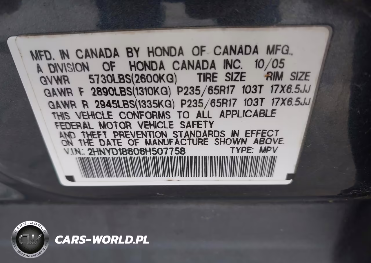 2006 Acura Mdx VIN:2HNYD18606H507758 - 9