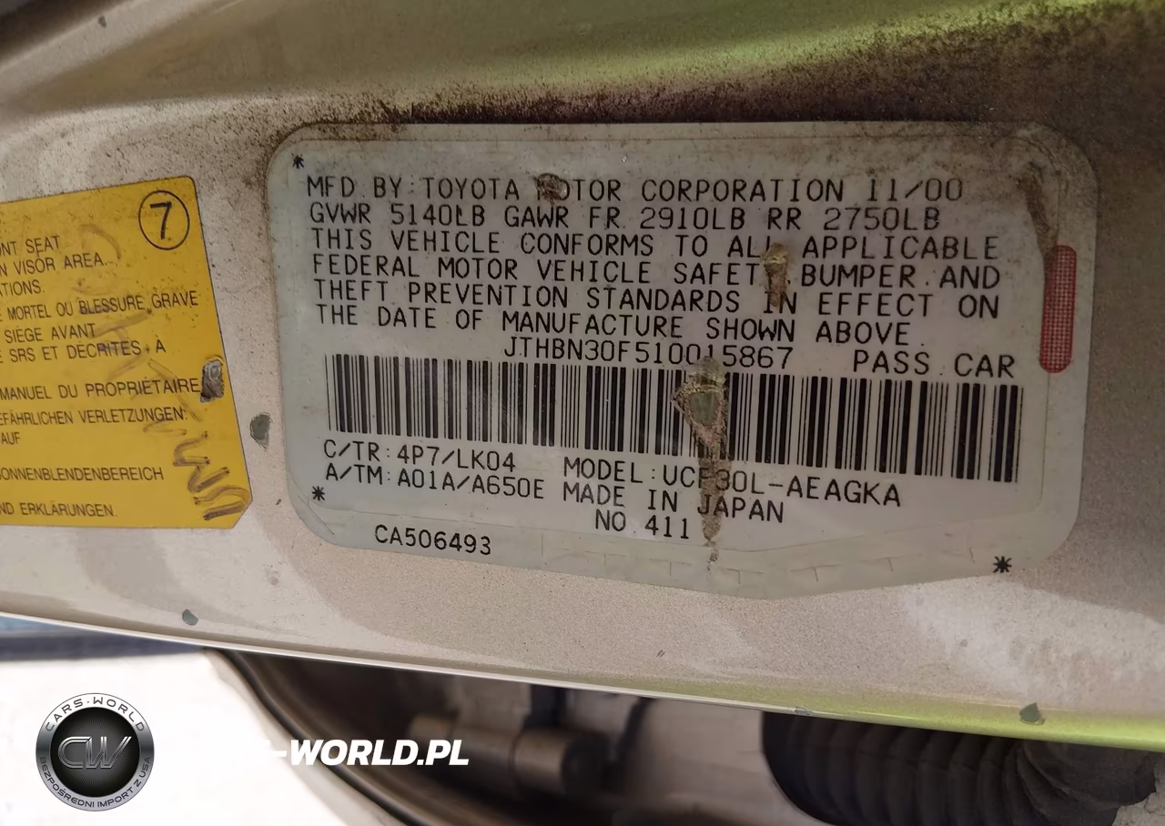 2001 Lexus Ls 430 VIN:JTHBN30F510015867 - 9