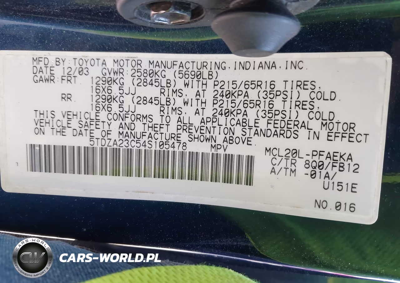 2004 Toyota Sienna Le VIN:5TDZA23C54S105478 - 9
