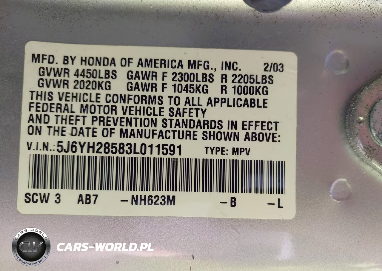2003 Honda Element Ex VIN:5J6YH28583L011591 - 9