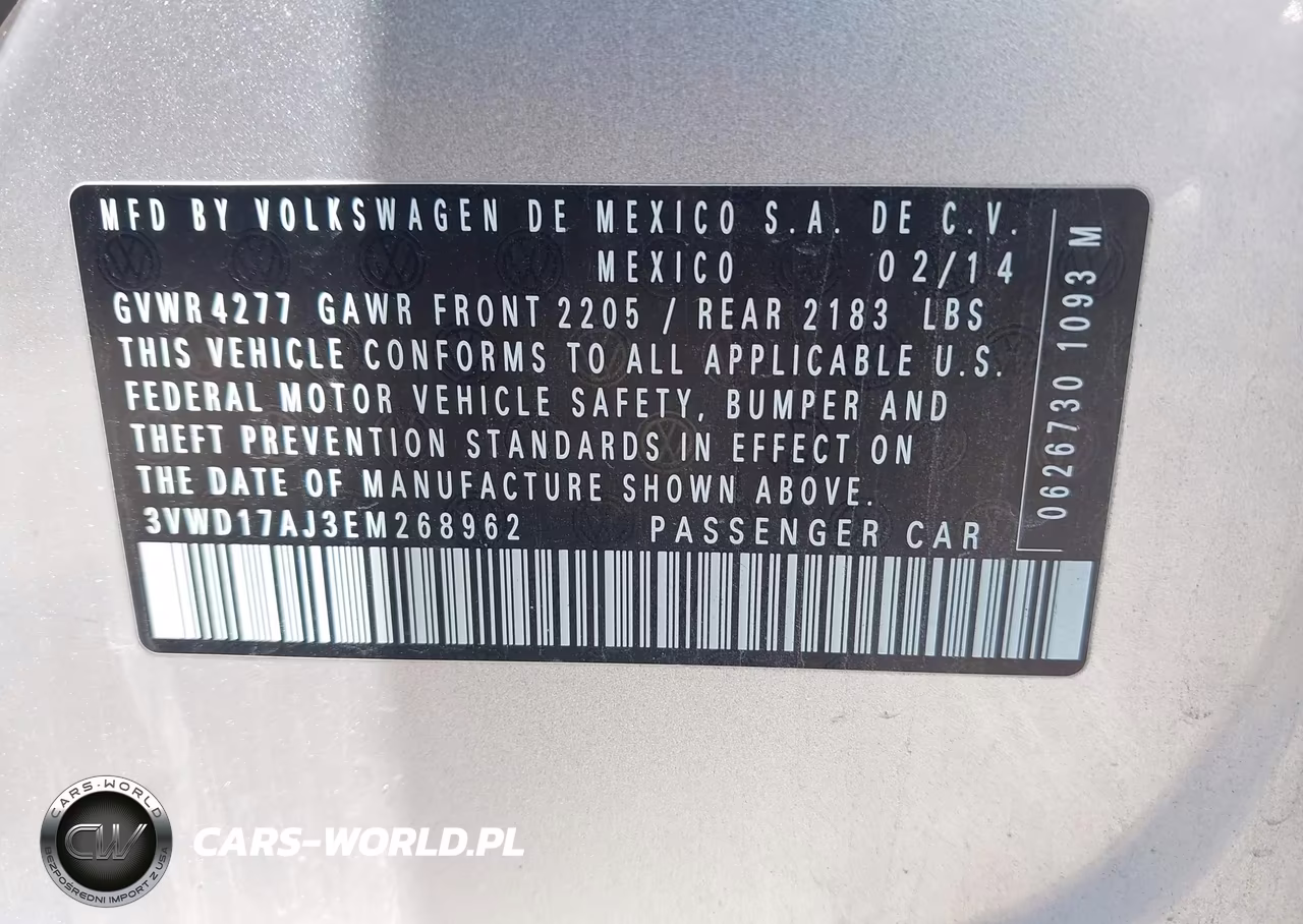 2014 Volkswagen Jetta 1.8T Se VIN:3VWD17AJ3EM268962 - 9
