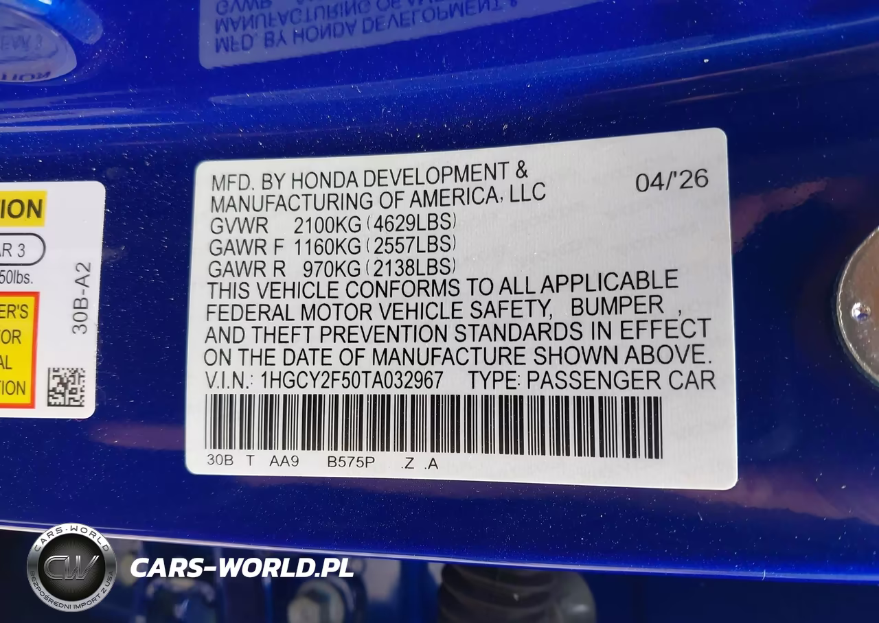 2026 Honda Accord Hybrid Sport VIN:1HGCY2F50TA032967 - 9