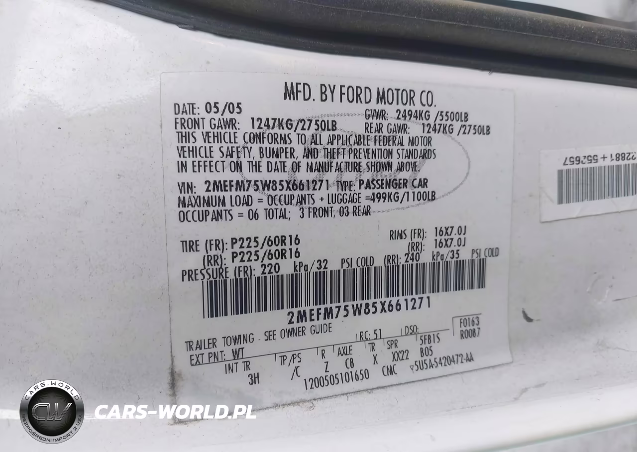 2005 Mercury Grand Marquis Ls-Lse VIN:2MEFM75W85X661271 - 9