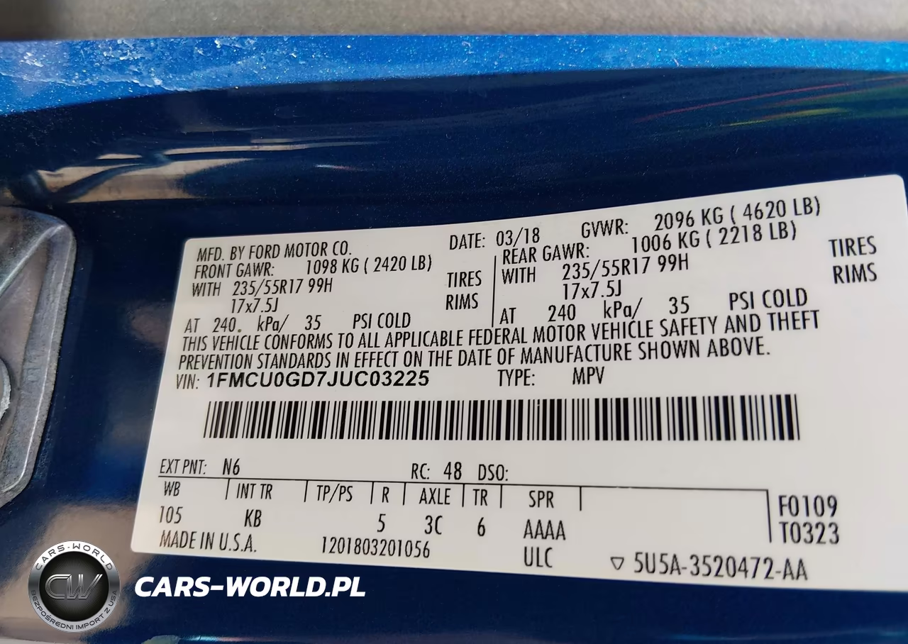 2018 Ford Escape Se VIN:1FMCU0GD7JUC03225 - 9