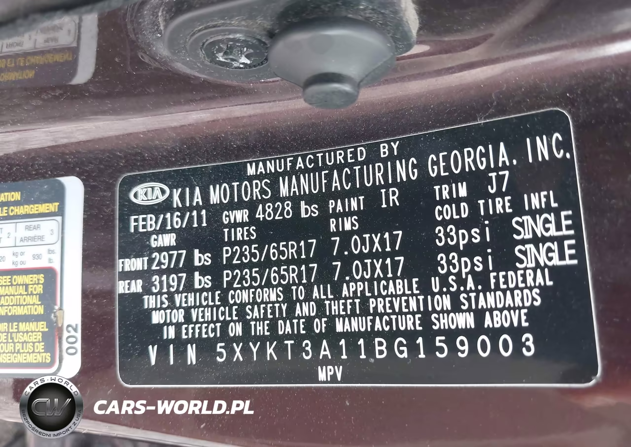 2011 Kia Sorento Lx VIN:5XYKT3A11BG159003 - 9