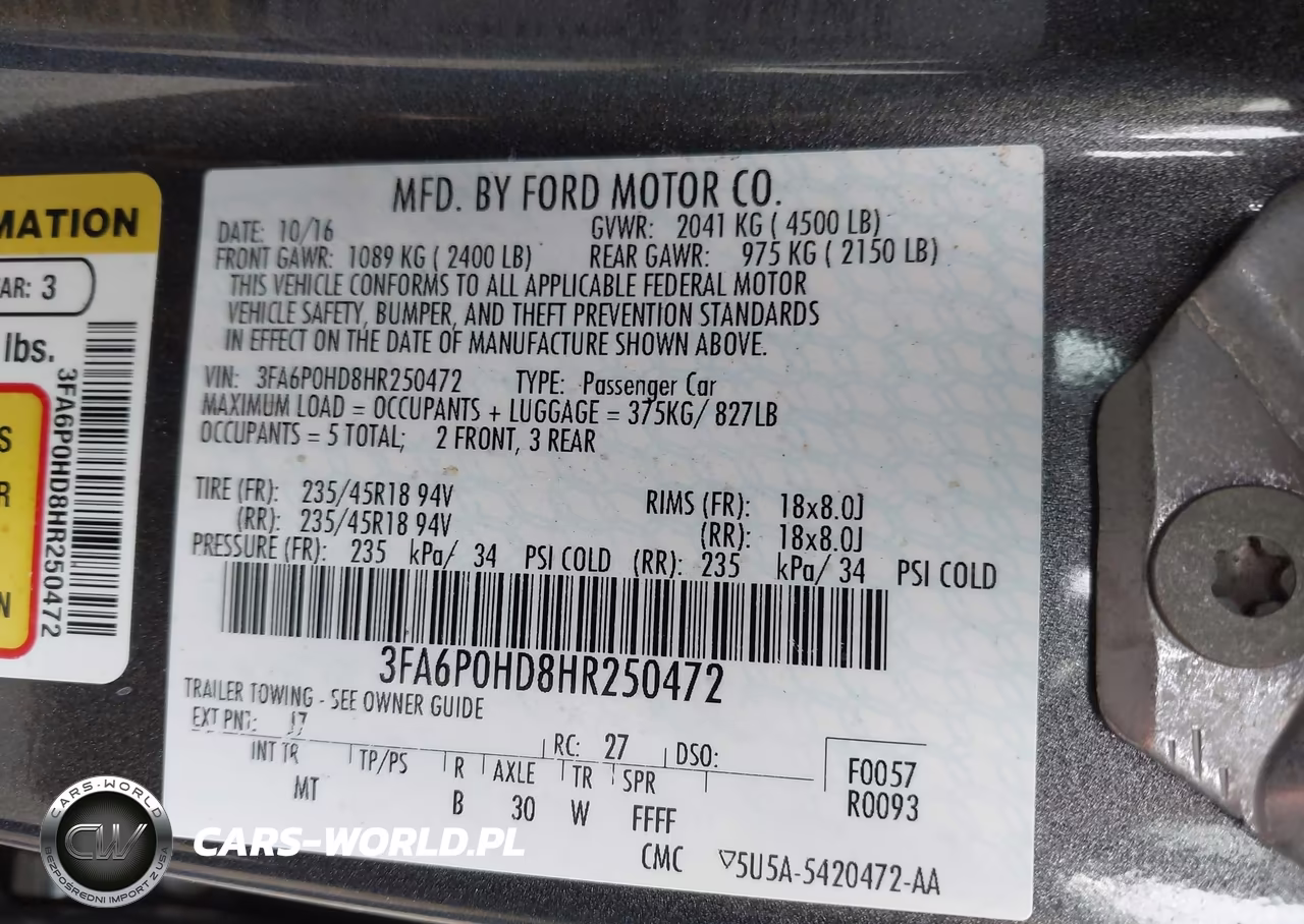 2017 Ford Fusion Se VIN:3FA6P0HD8HR250472 - 9