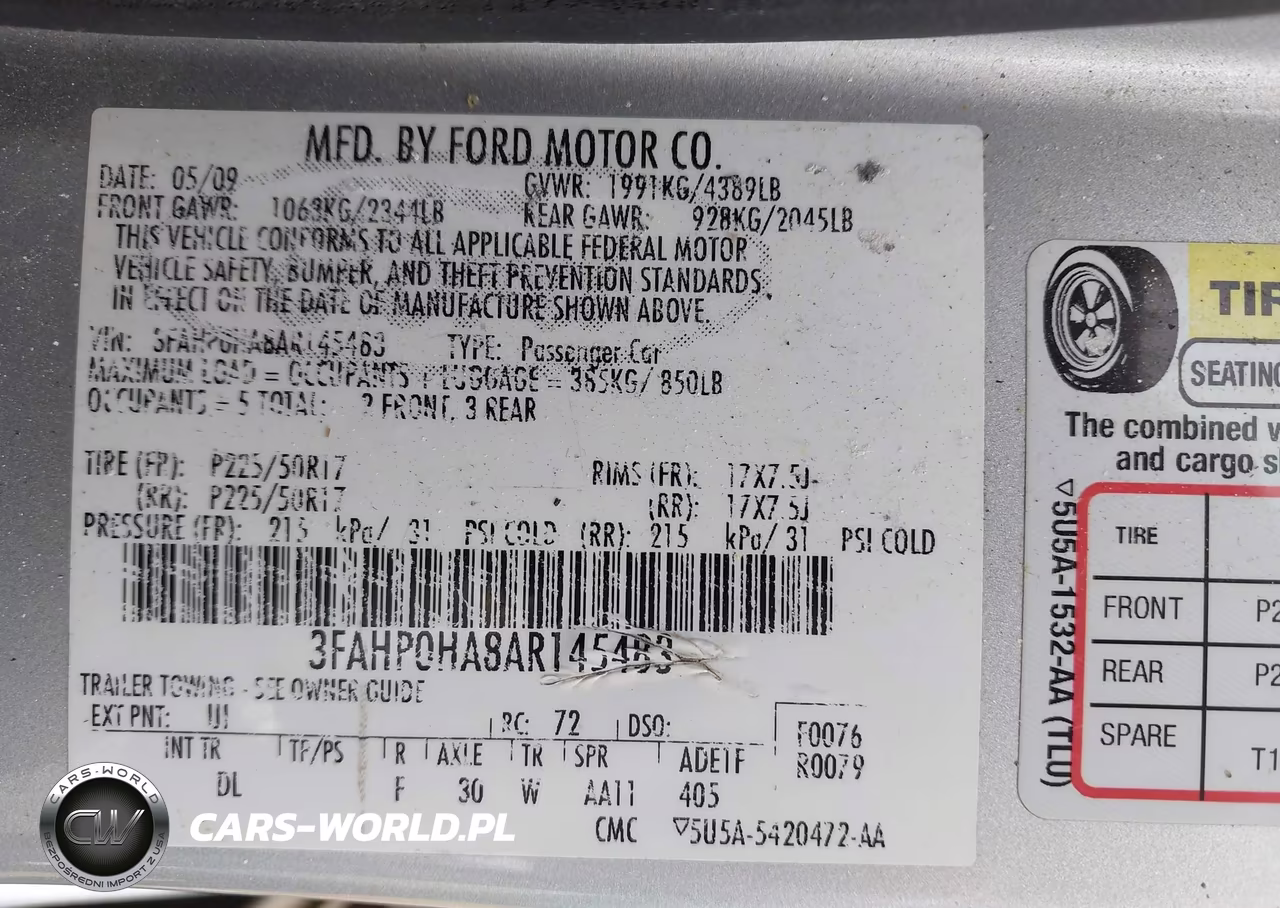2010 Ford Fusion Se VIN:3FAHP0HA8AR145483 - 9
