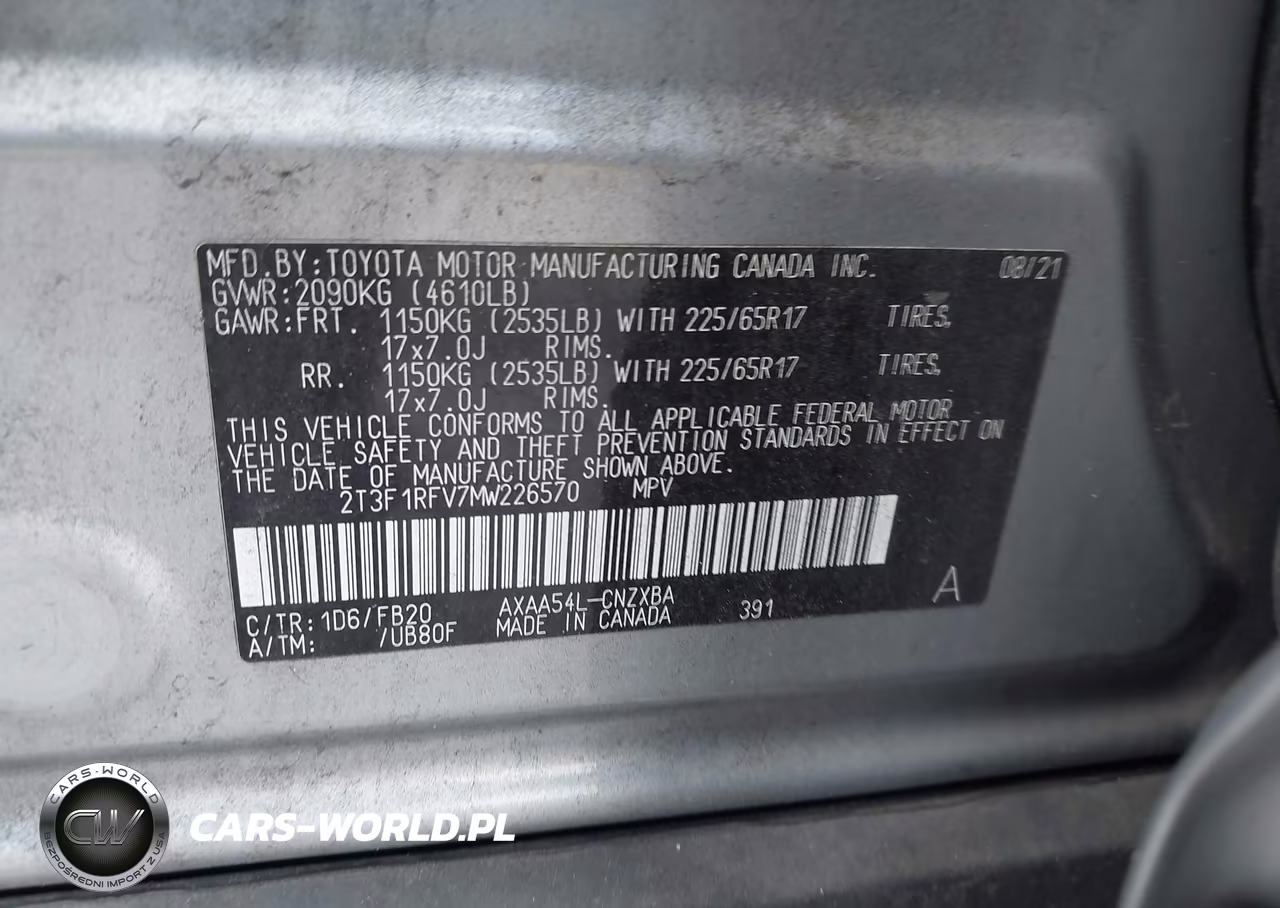 2021 Toyota Rav4 Le VIN:2T3F1RFV7MW226570 - 9