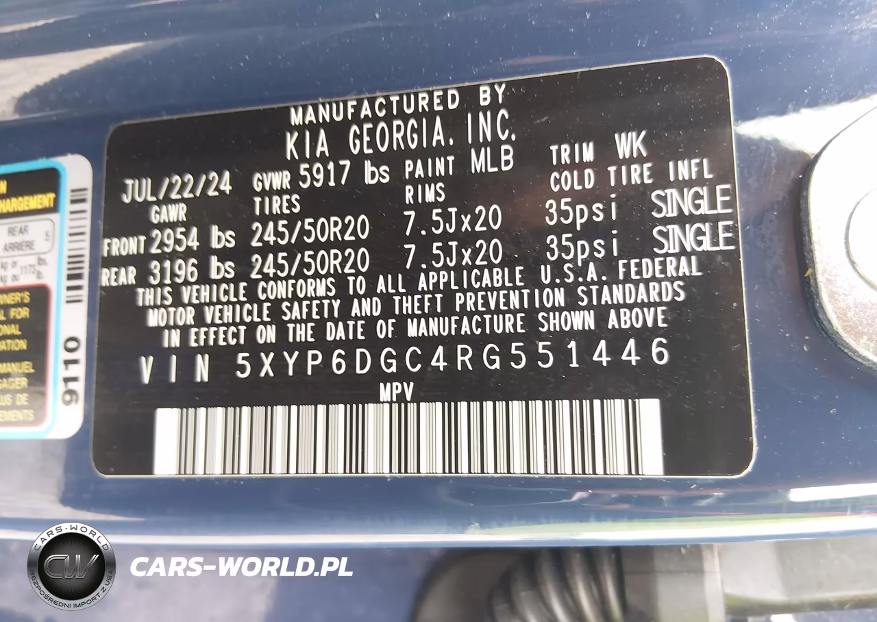 2024 Kia Telluride S VIN:5XYP6DGC4RG551446 - 9