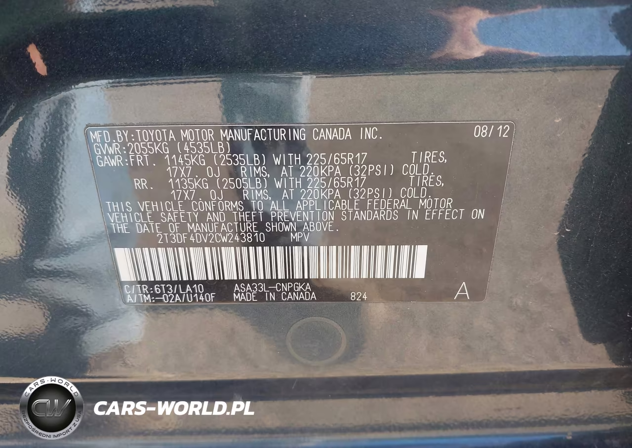 2012 Toyota Rav4 Limited VIN:2T3DF4DV2CW243810 - 9