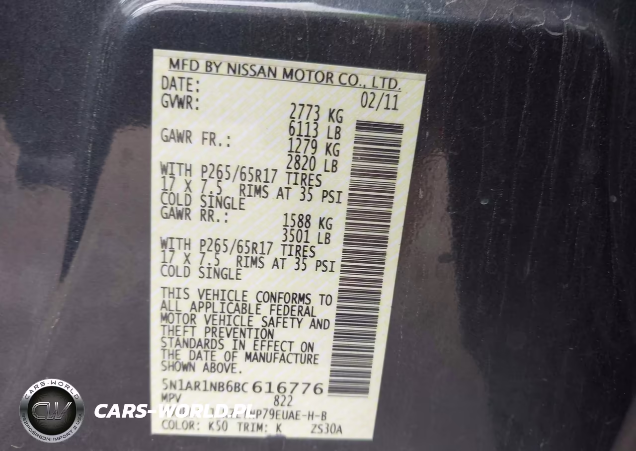 2011 Nissan Pathfinder Silver VIN:5N1AR1NB6BC616776 - 9