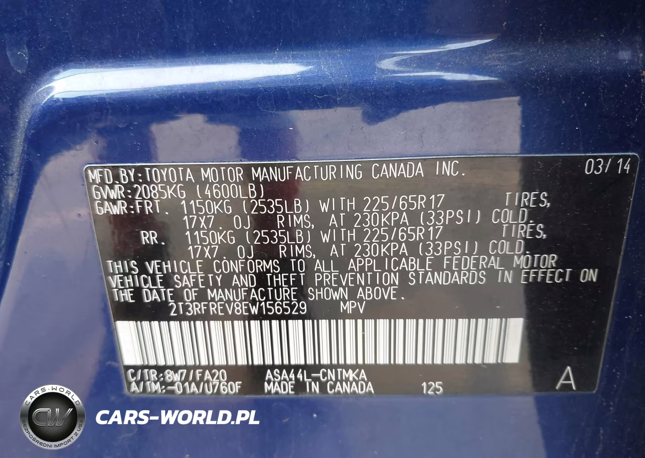 2014 Toyota Rav4 Xle VIN:2T3RFREV8EW156529 - 9