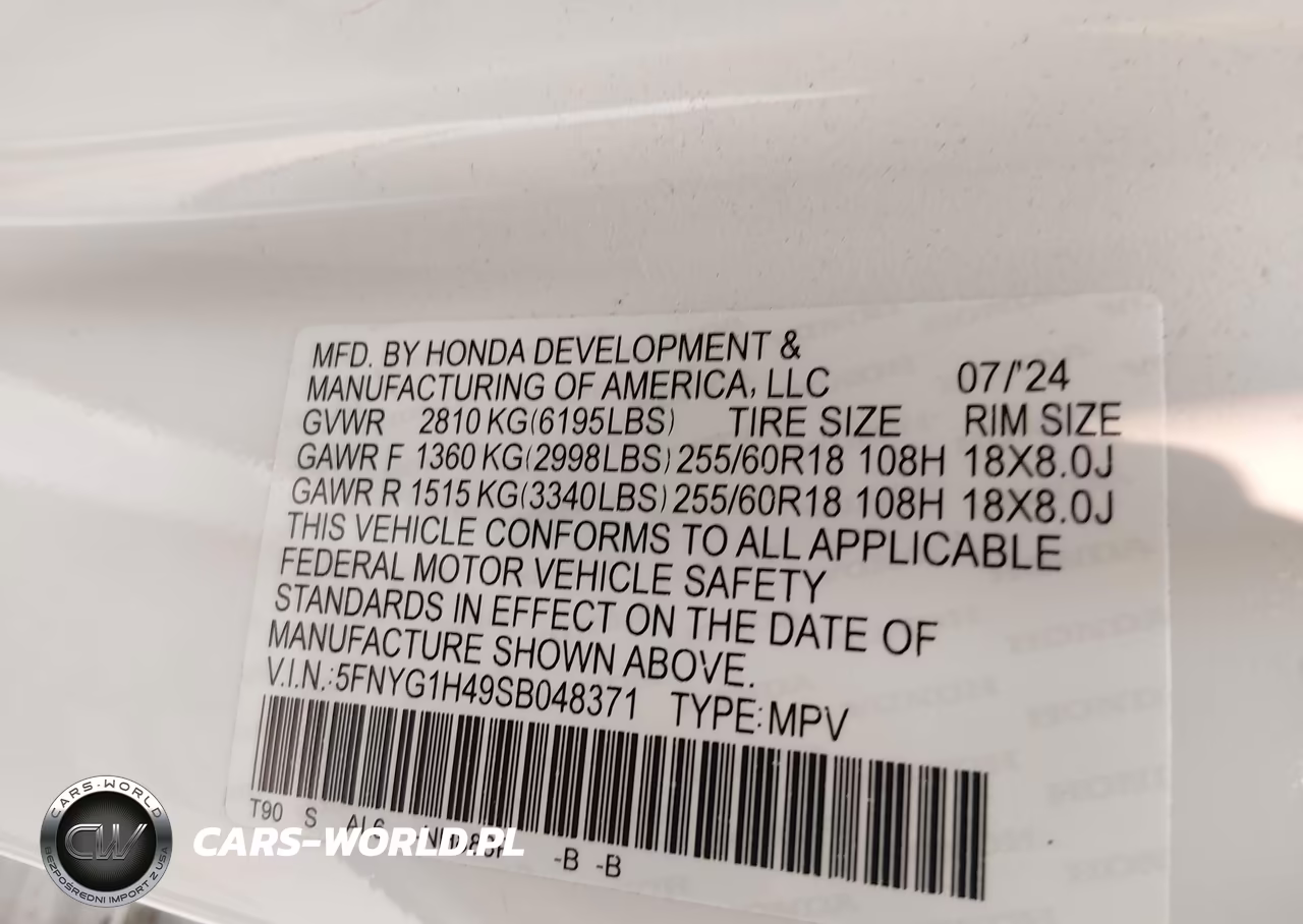 2025 Honda Pilot Ex-L VIN:5FNYG1H49SB048371 - 9