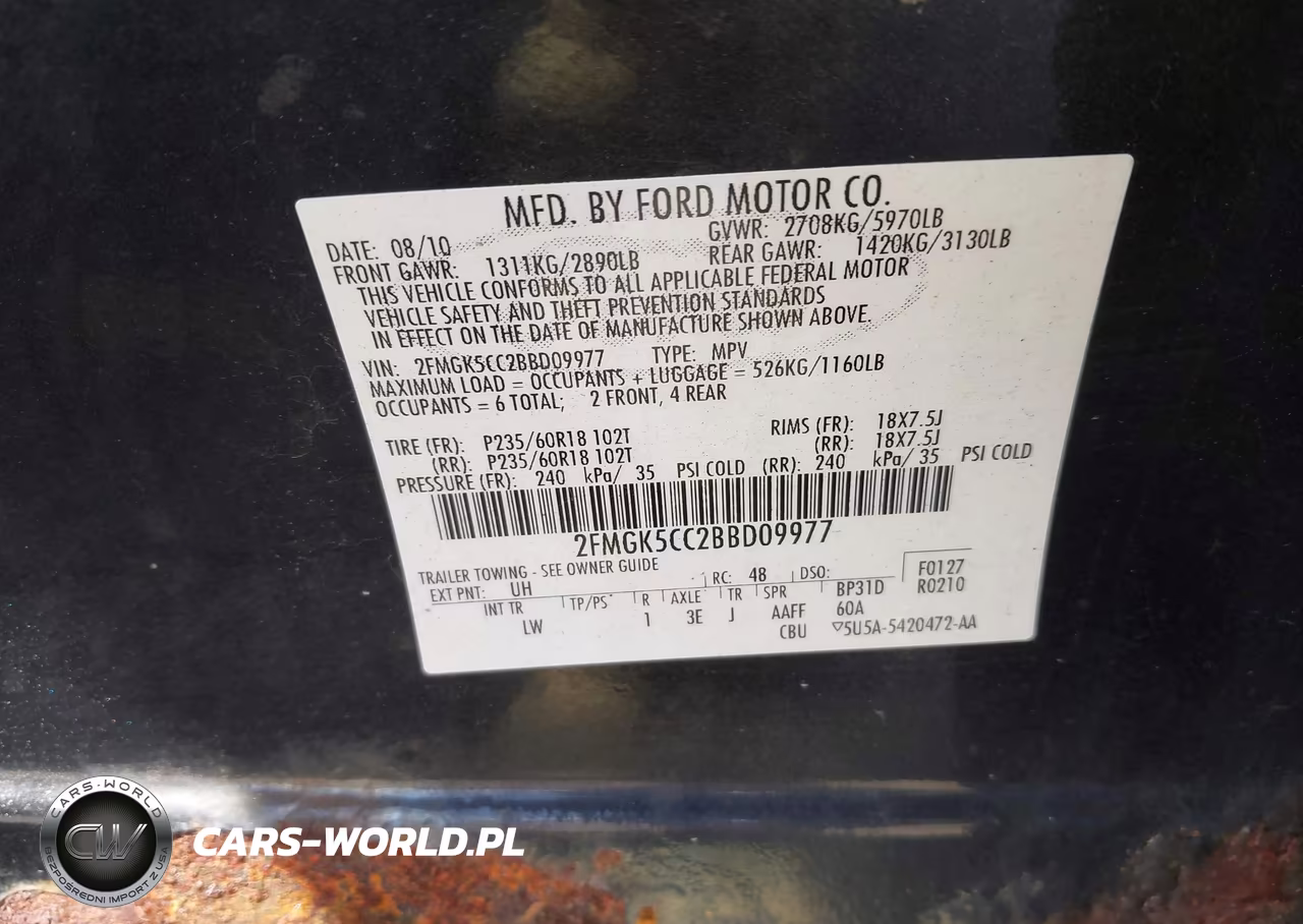 2011 Ford Flex Sel VIN:2FMGK5CC2BBD09977 - 9