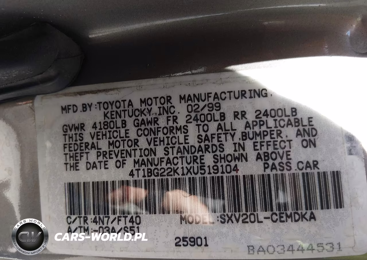 1999 Toyota Camry Ce VIN:4T1BG22K1XU519104 - 9