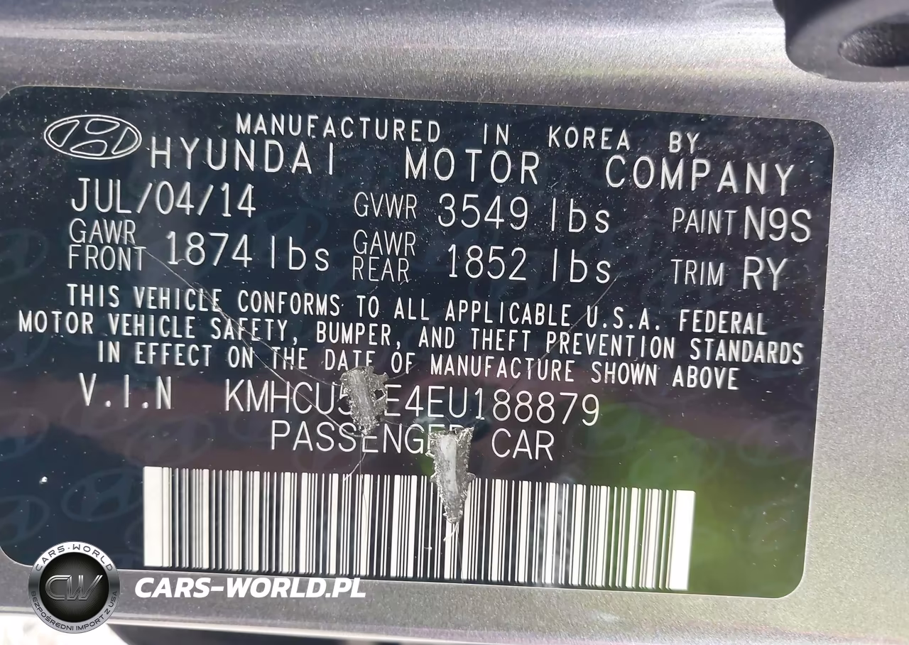 2014 Hyundai Accent Se VIN:KMHCU5AE4EU188879 - 9
