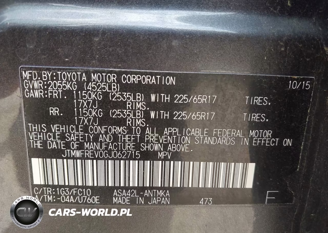 2016 Toyota Rav4 Xle VIN:JTMWFREV0GJ062715 - 9