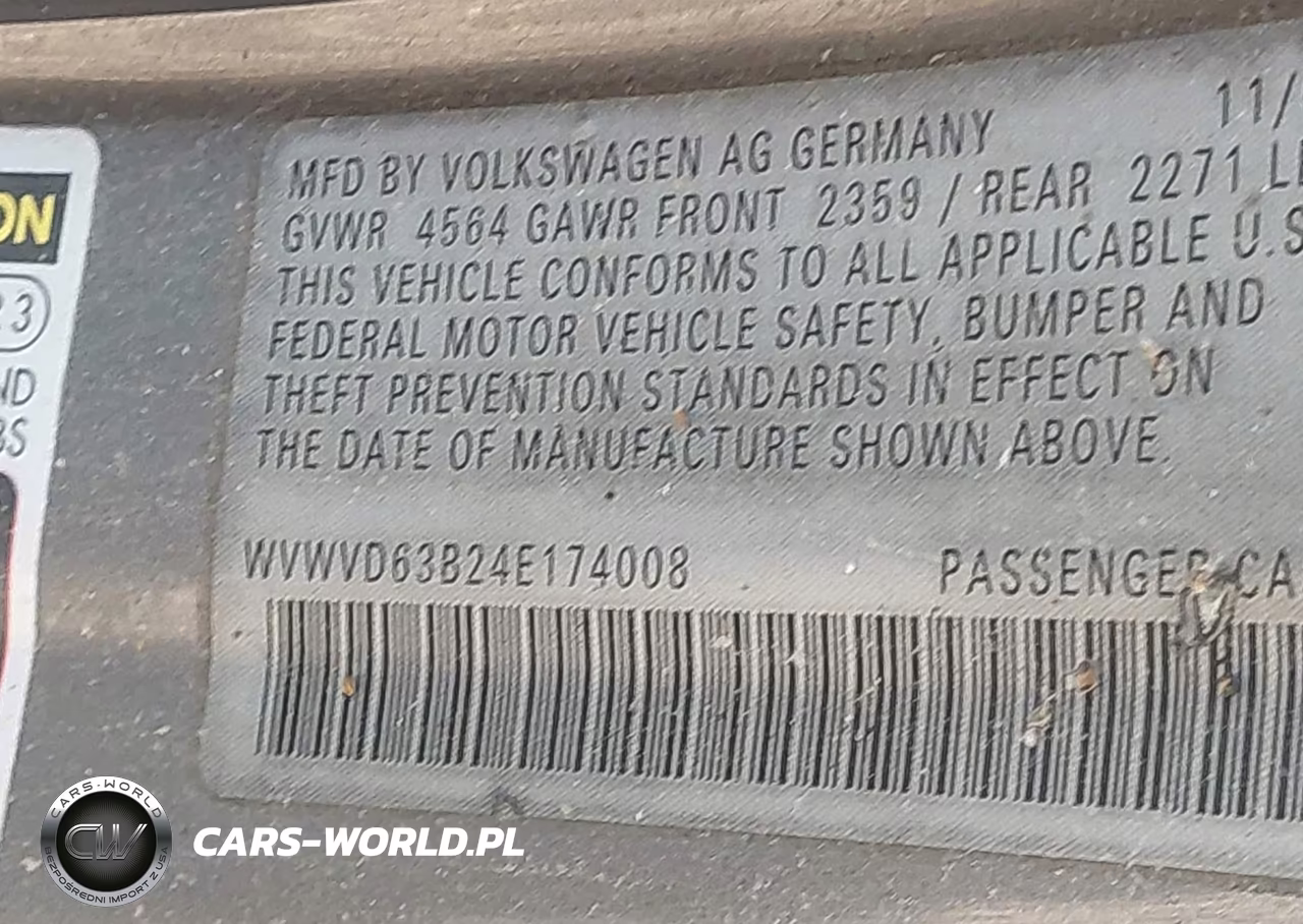 2004 Volkswagen Passat Gls VIN:WVWVD63B24E174008 - 9