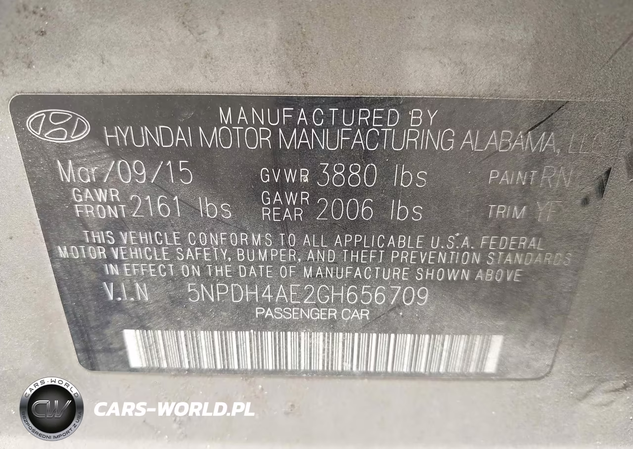 2016 Hyundai Elantra Se VIN:5NPDH4AE2GH656709 - 9