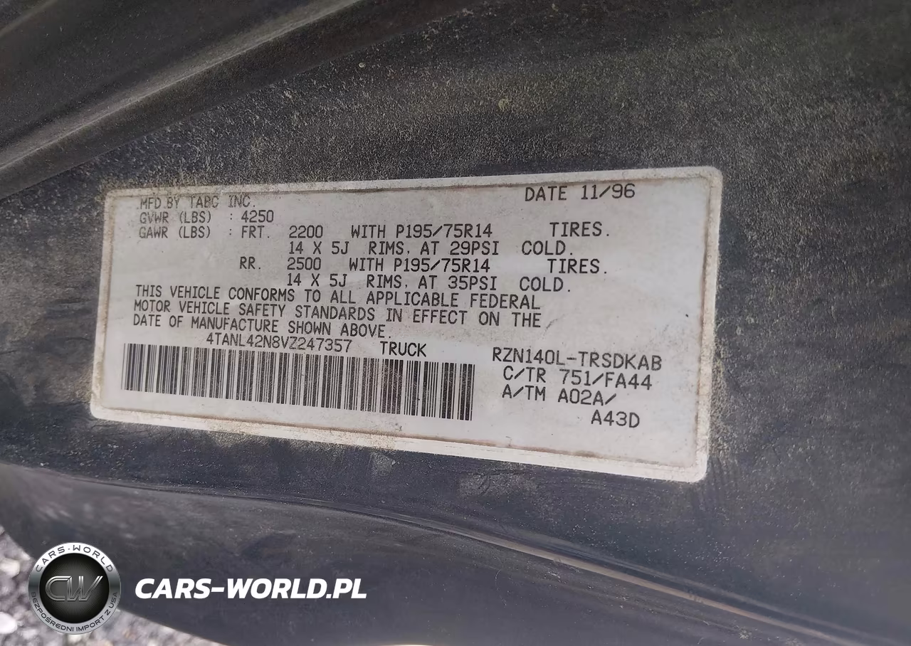 1997 Toyota Tacoma VIN:4TANL42N8VZ247357 - 9
