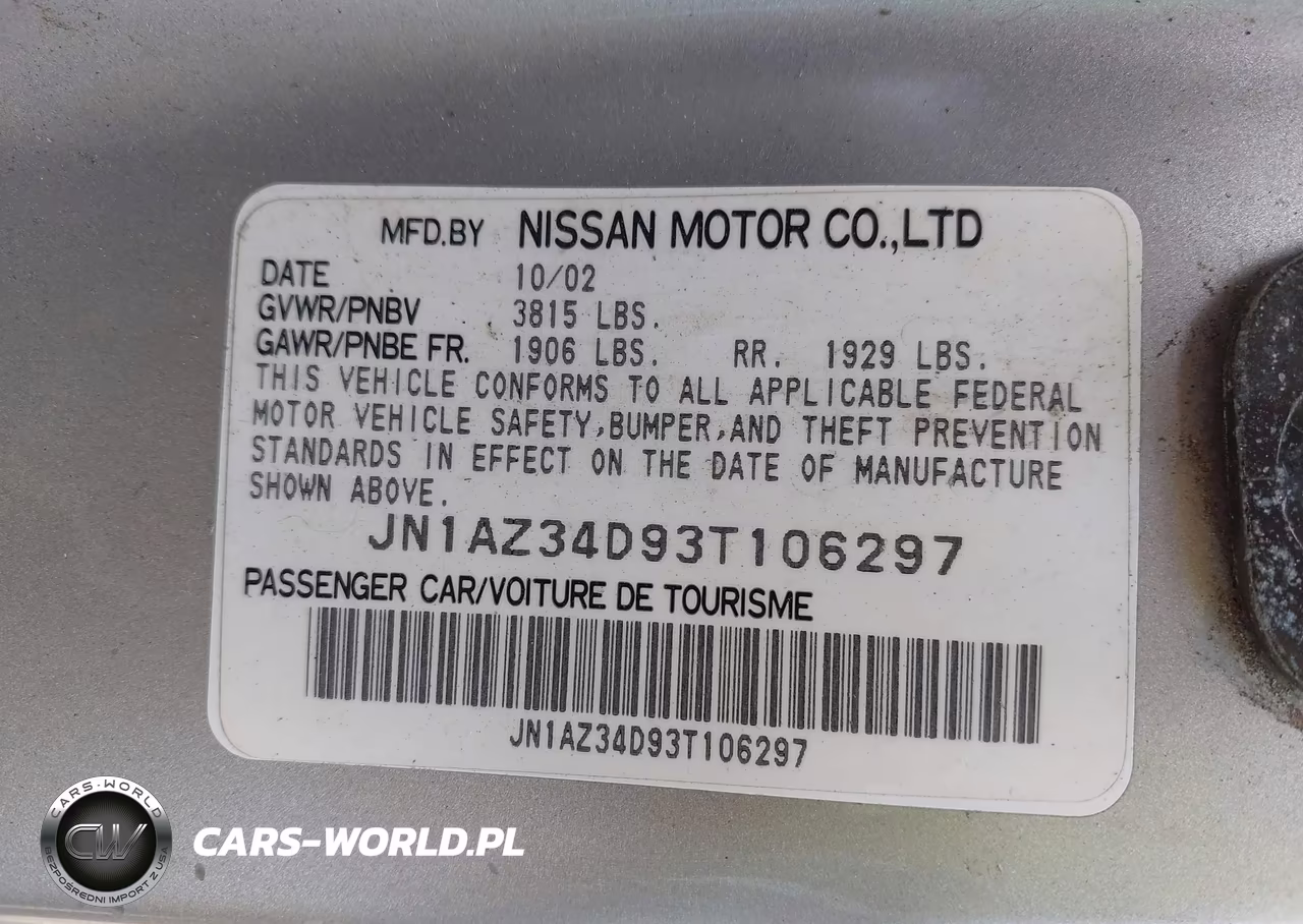 2003 Nissan 350Z Touring VIN:JN1AZ34D93T106297 - 9