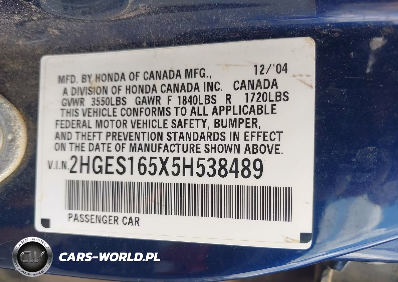 2005 Honda Civic Lx VIN:2HGES165X5H538489 - 9