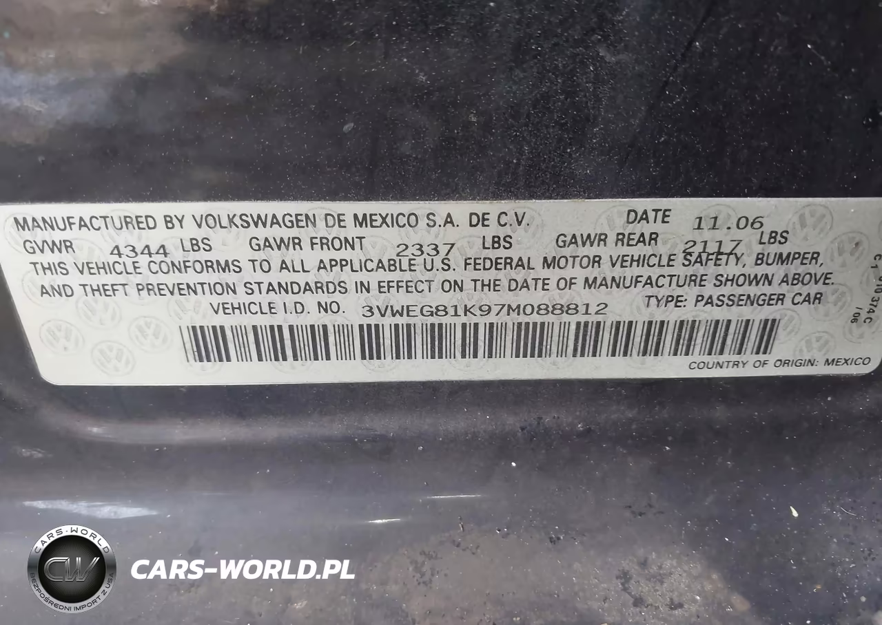 2007 Volkswagen Jetta Wolfsburg Edition VIN:3VWEG81K97M088812 - 9