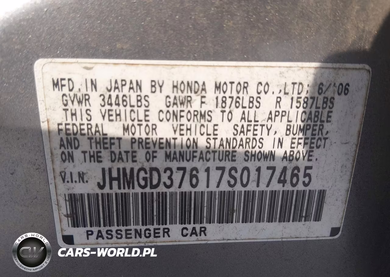 2007 Honda Fit Sport VIN:JHMGD37617S017465 - 9