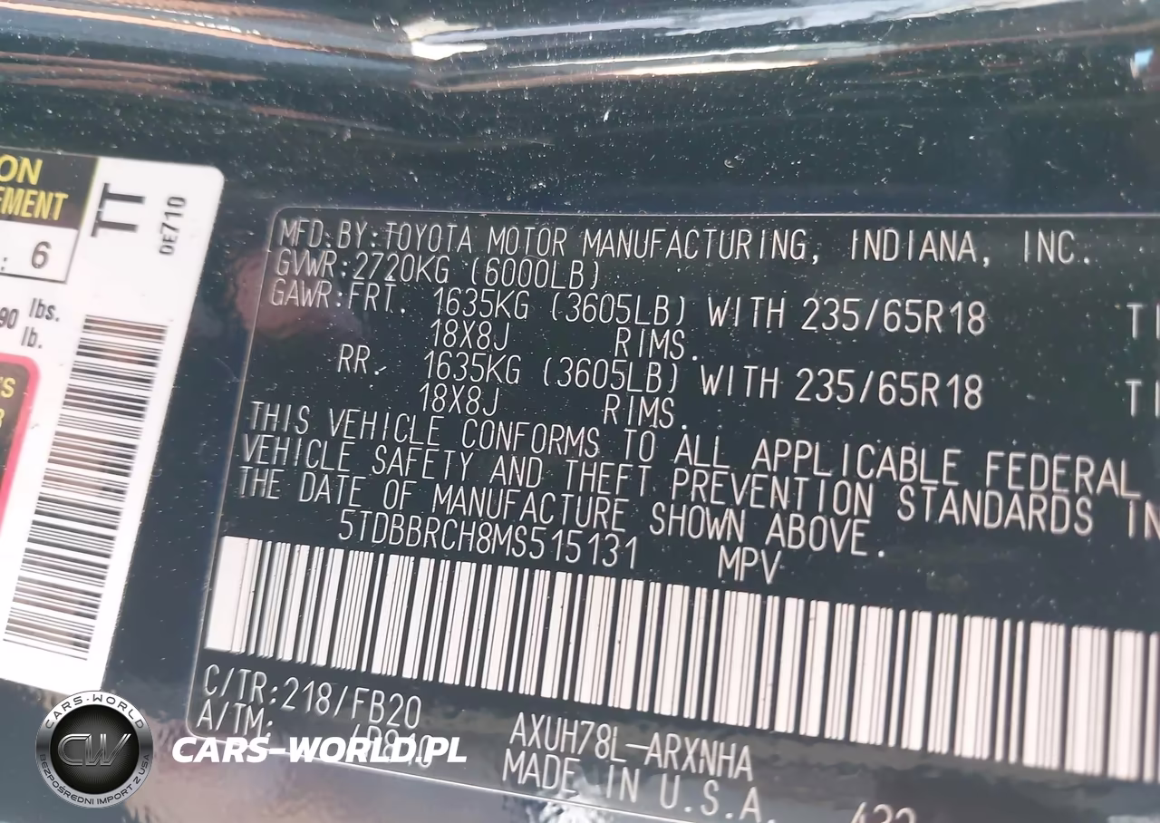 2021 Toyota Highlander Hybrid Le VIN:5TDBBRCH8MS515131 - 9