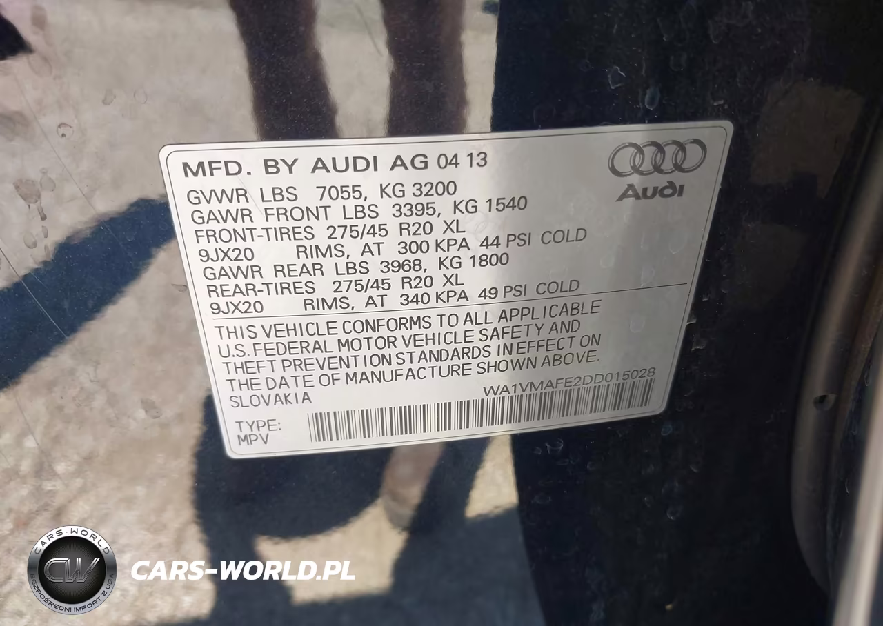 2013 Audi Q7 3.0 Tdi Premium VIN:WA1VMAFE2DD015028 - 9