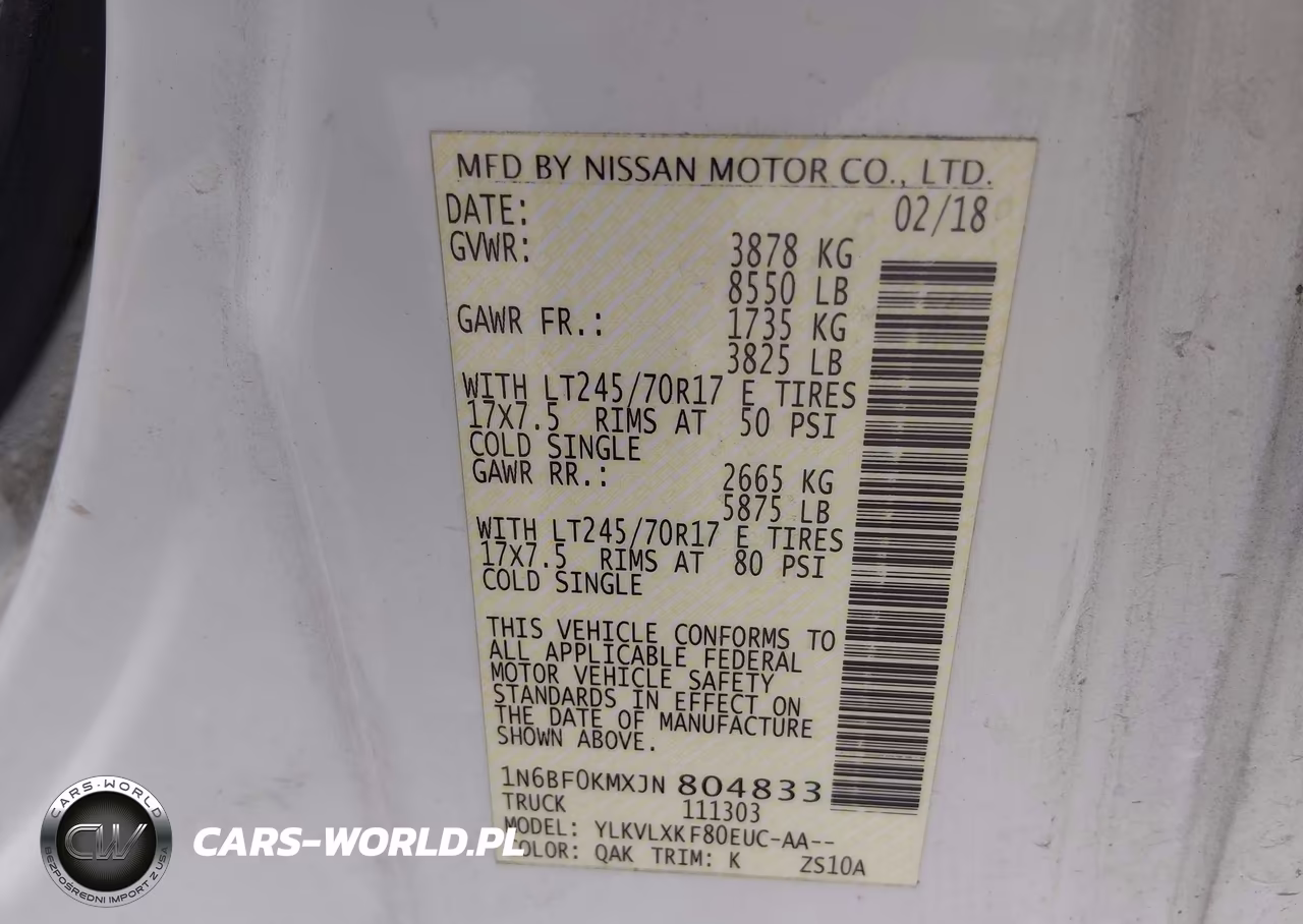 2018 Nissan Nv Cargo Nv1500 Sv V6 VIN:1N6BF0KMXJN804833 - 9