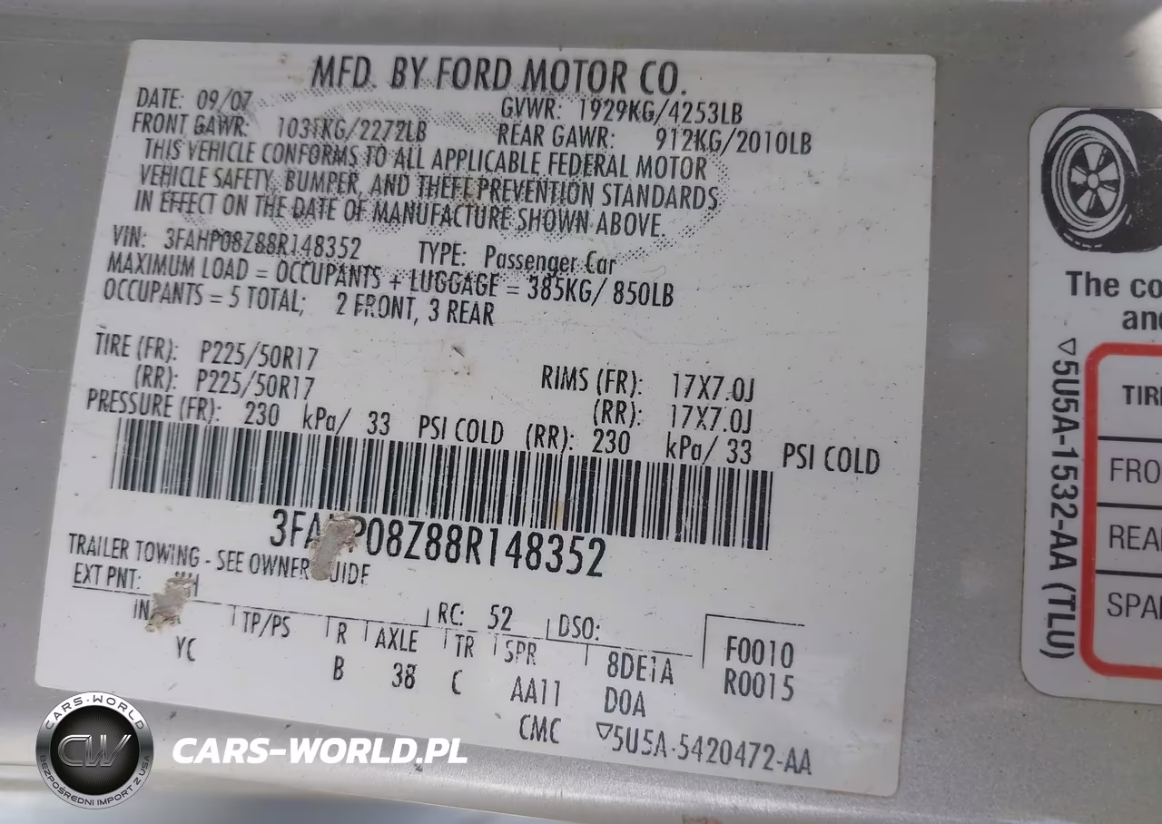 2008 Ford Fusion Sel VIN:3FAHP08Z88R148352 - 9