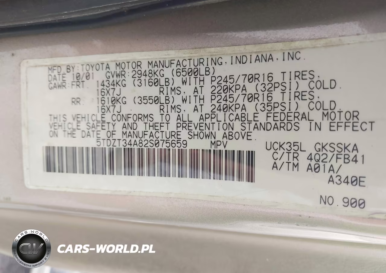 2002 Toyota Sequoia Sr5 V8 VIN:5TDZT34A82S075659 - 9