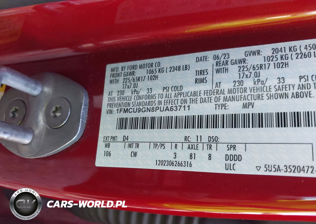 2023 Ford Escape Active VIN:1FMCU9GN8PUA63711 - 9