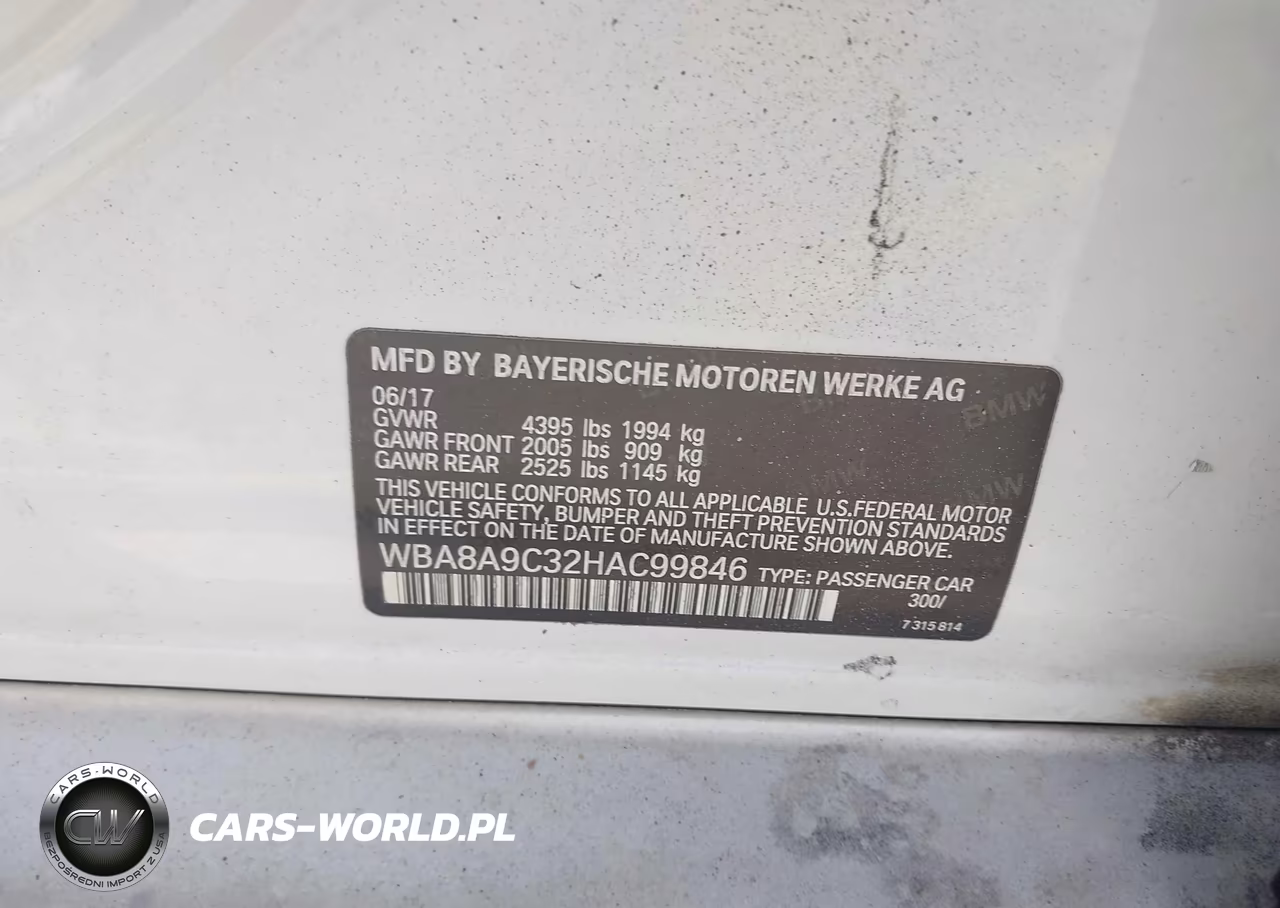 2017 BMW 320I VIN:WBA8A9C32HAC99846 - 9