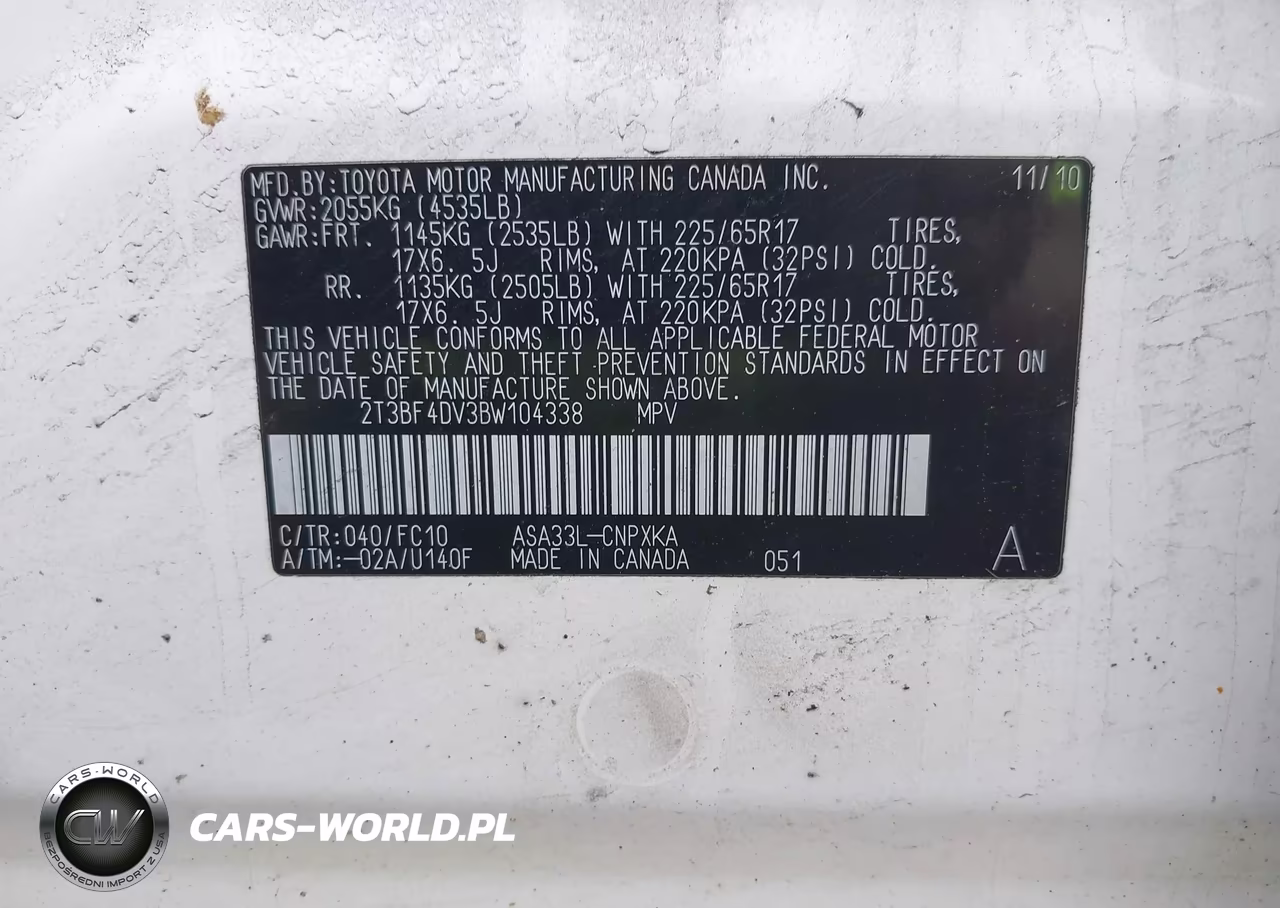 2011 Toyota Rav4 VIN:2T3BF4DV3BW104338 - 9