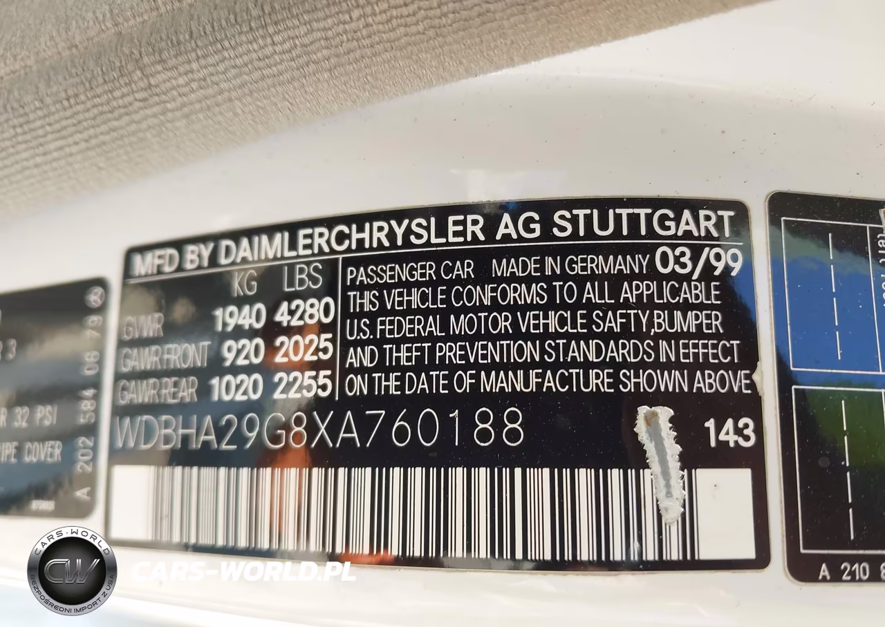 1999 Mercedes-Benz C 280 VIN:WDBHA29G8XA760188 - 9