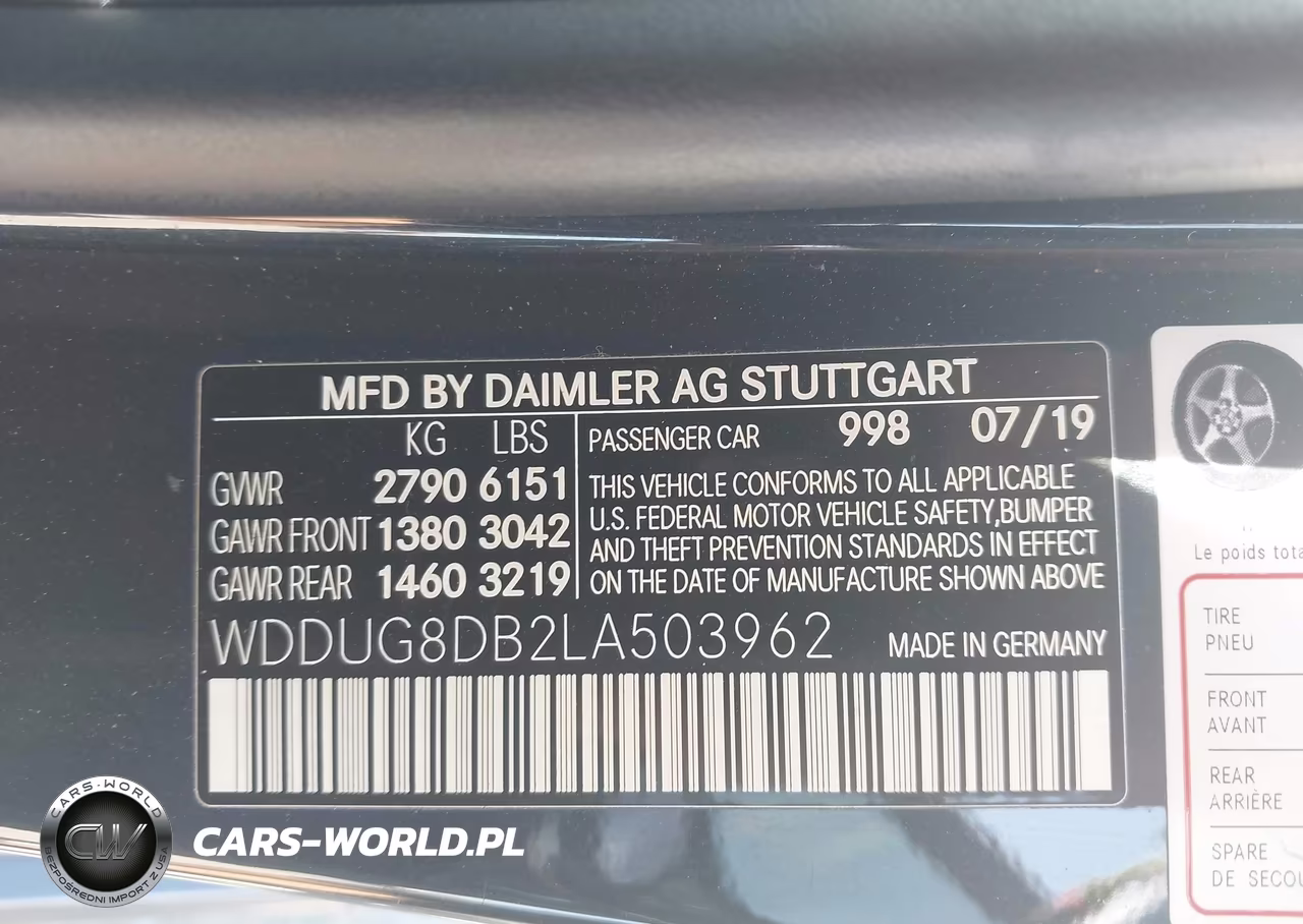 2020 Mercedes-Benz S 560 VIN:WDDUG8DB2LA503962 - 9