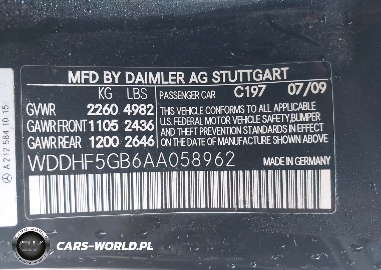 2010 Mercedes-Benz E 350 VIN:WDDHF5GB6AA058962 - 9