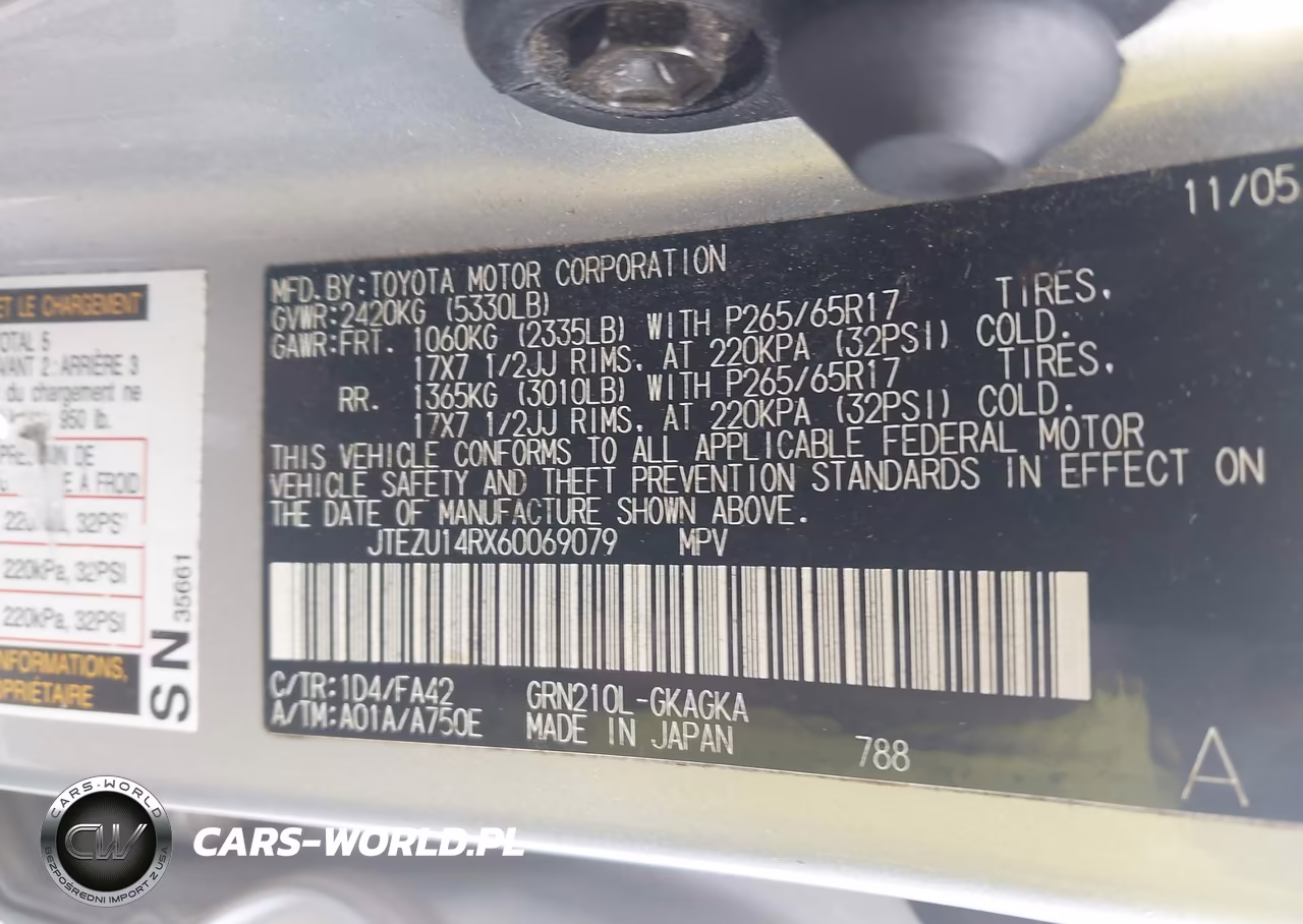 2006 Toyota 4Runner Sr5 V6 VIN:JTEZU14RX60069079 - 9