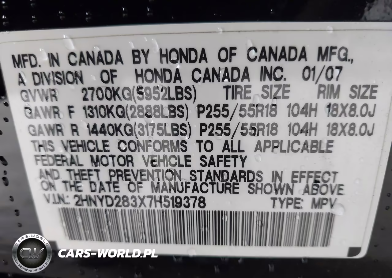 2007 Acura Mdx Technology Package VIN:2HNYD283X7H519378 - 9