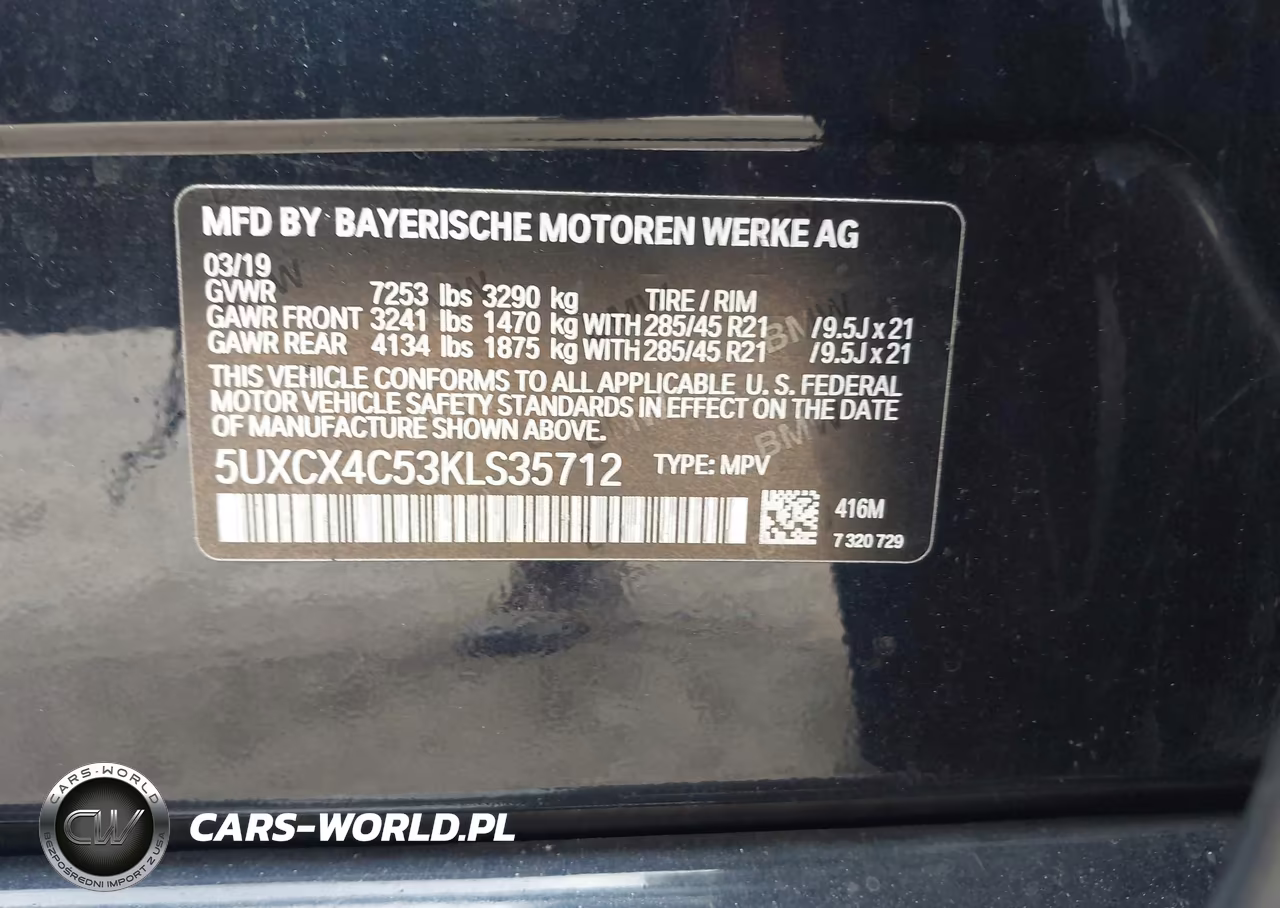 2019 BMW X7 xDrive50I VIN:5UXCX4C53KLS35712 - 9