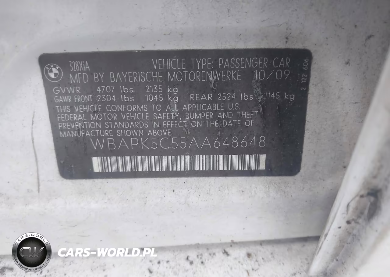 2010 BMW 328I xDrive VIN:WBAPK5C55AA648648 - 9
